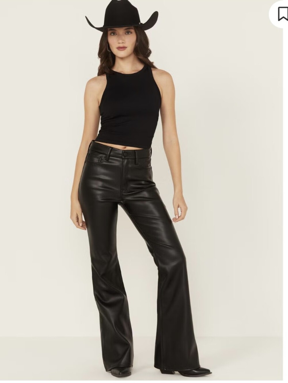Good American Good Legs Faux High Rise Flare Pants